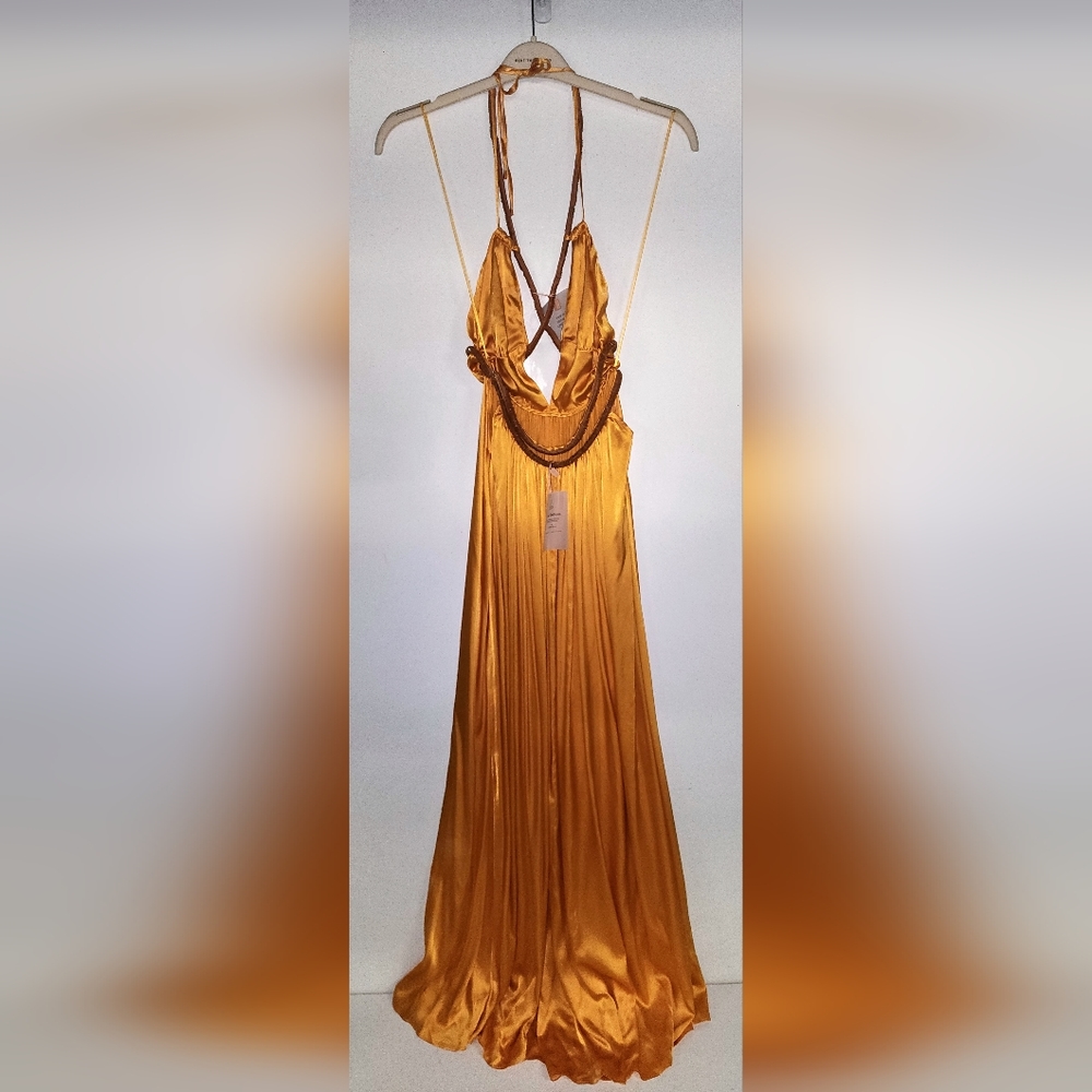 Cult Gaia Salee Gown in Marigold Sz 2 - Picture 5 of 9